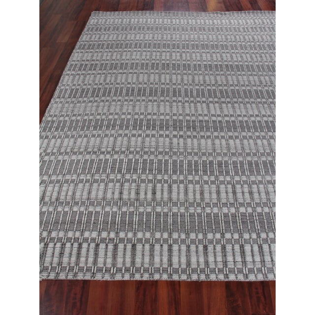 Exquisite Rugs Caudry Hand Loom Wool Dark Gray - 9'x12' For Sale - Image 4 of 8
