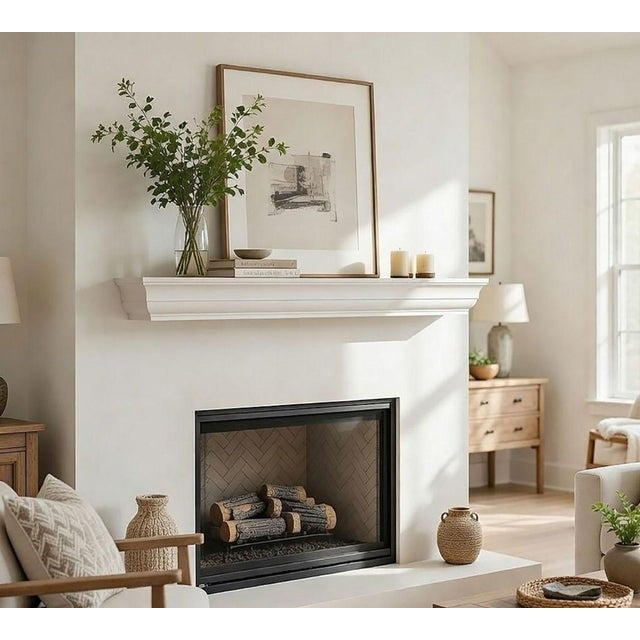 Pottery Barn 2 White Floating Shelves Use as Fireplace Mantel or Shelf - Pair of Ledges NWOT. These floating...