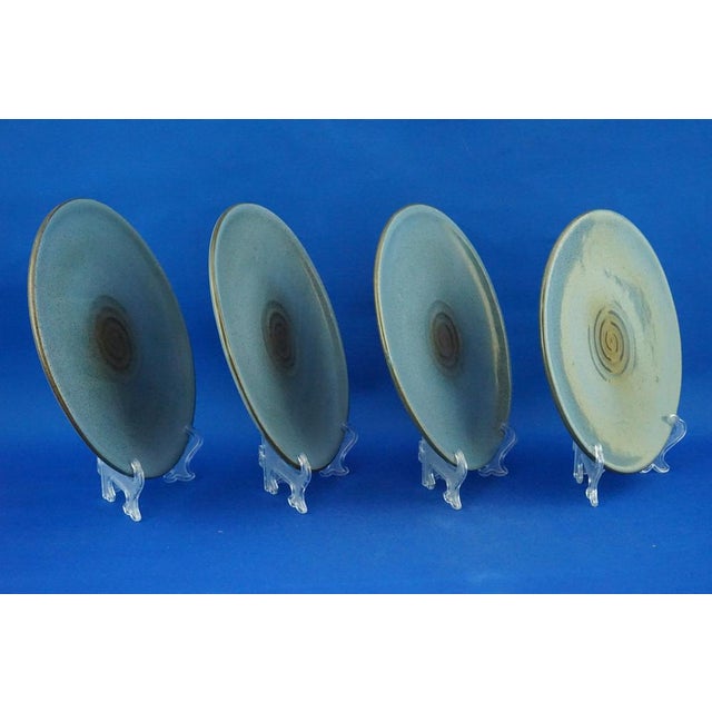 Vintage Futurist-Style Maiolica Plates by Galvani, Pordenone, Italy, 1930s, Set of 4 For Sale - Image 4 of 17