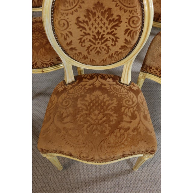 Light Yellow Vintage Louis XVI Style Chairs, 1970s, Set of 8 For Sale - Image 8 of 11