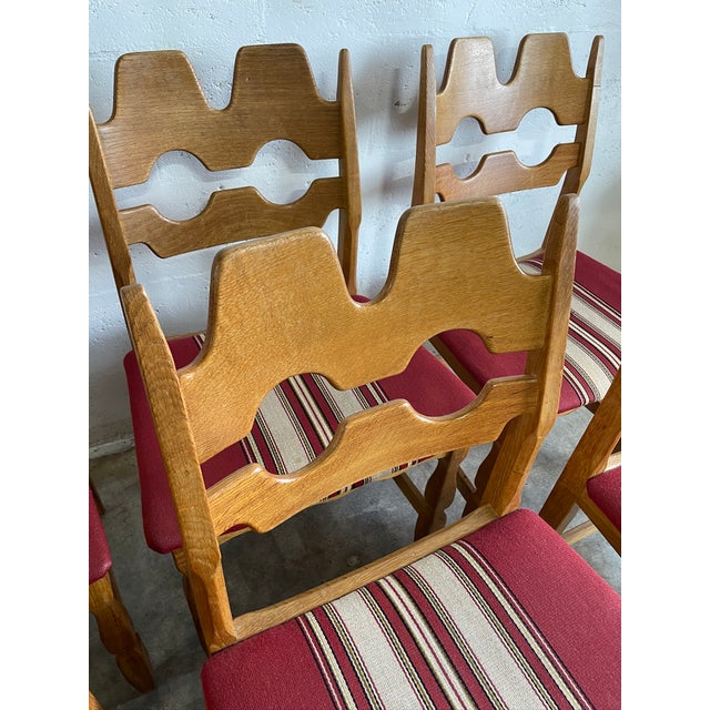 Henning Kjaernulf Oak Razorbacks Dining Chairs Primitive Brutalist Oak For Sale - Image 10 of 10