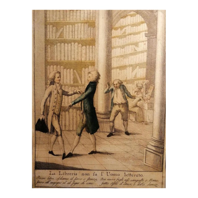 The Library, Early 19th Century, Etching For Sale