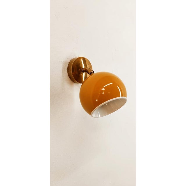 Adjustable Wall Light with Yellow Metal Dome For Sale - Image 12 of 14