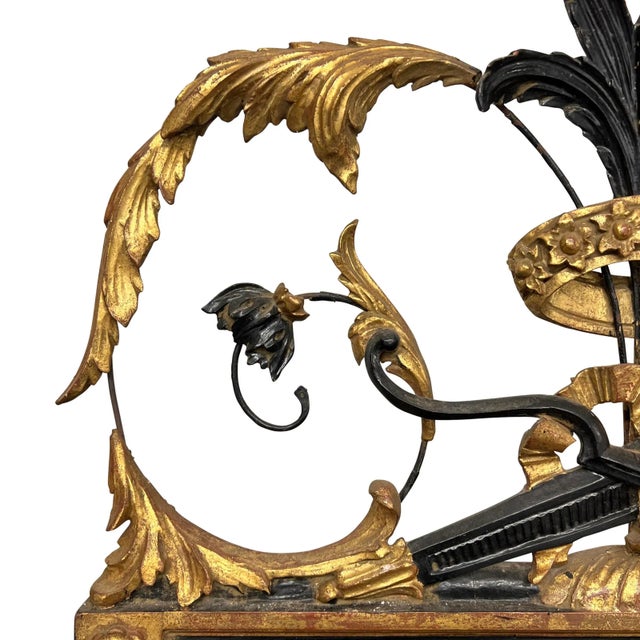 Wood 19th Century Georgian Gilt Framed Mirror With Crossbow, Arrows, and Crown For Sale - Image 7 of 13