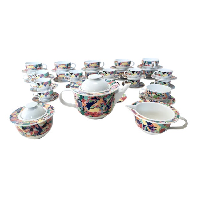 La Bella Tavola Breakfast Service attributed to Ettore Sottsass for Alessi, 1993, Set of 26 For Sale