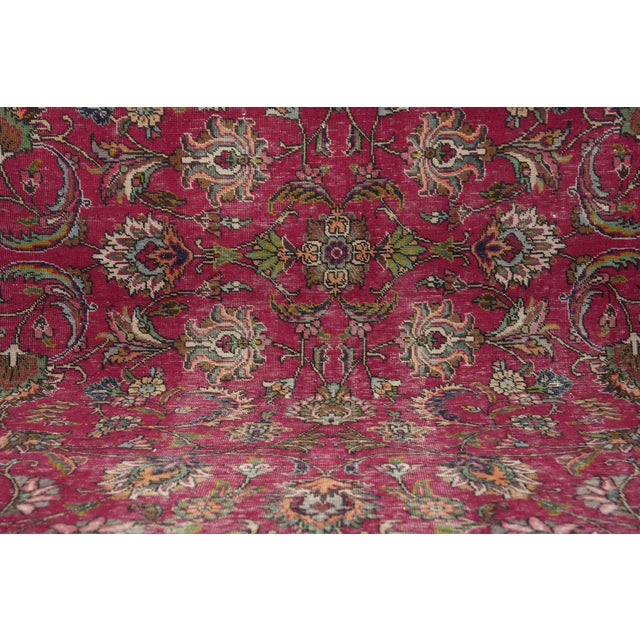 1970s Vintage Persian Handmade Wool 8x11 Red Area Rug For Sale In San Francisco - Image 6 of 11