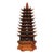 Vintage Rosewood Wenchang Pagoda Tower Statue 9-Tier Scholar's Desk Decor 17.7" For Sale