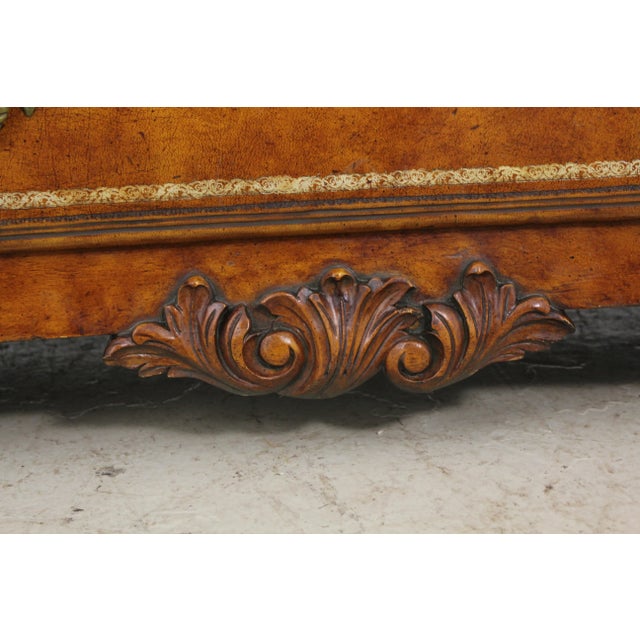 Traditional Lineage Leather Wrapped Continental 3 Drawer Chest Dresser For Sale - Image 3 of 12