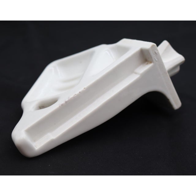 Traditional Vintage Ceramic White Corner Wall Soap & One Toothbrush Holder For Sale - Image 3 of 6