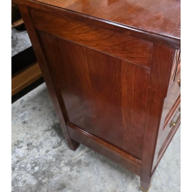 Stickley Solid Cherry Nine-Drawer Triple Dresser With Brass Hardware and Diamond Carved Accents, Circa 1990s For Sale - Image 9 of 14