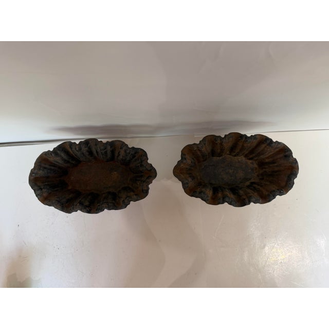 Antique French Neoclassical Cast Iron Fluted Garden Urns, Circa 1900 a Pair For Sale - Image 4 of 7