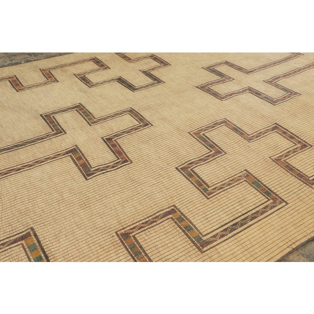 Rug & Kilim Vintage Moroccan Tuareg Rug With Tribal Motifs in Beige & Brown - Rug & Kilim For Sale - Image 4 of 7