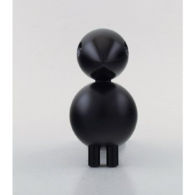 Kay Bojesen, Denmark. Black wooden bird. Danish design, 20th-21st century. Measures: 15.5 x 15.5 cm. Stamped. In perfect...