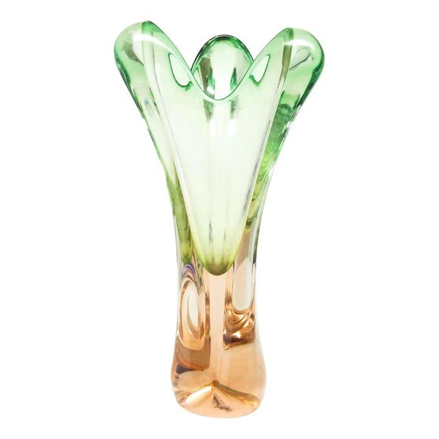 Postmodern Vase from Chribska Glassworks, Czechoslovakia, 1930s For Sale