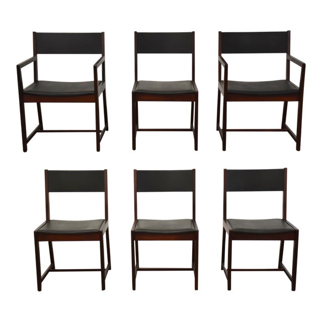 Walnut Dining Chairs Milo Baughman Directional- Set of 6 For Sale