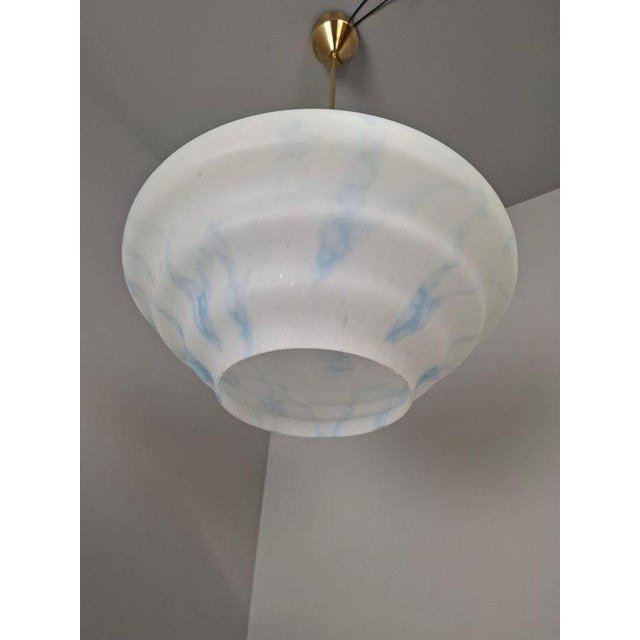 Mid-Century Modern Pendant Lamp in Opaline Glass and Brass from Napako, Czechoslovakia, 1970s For Sale - Image 14 of 17