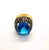Royal Blue Bochic “Orient” Vintage London Blue Topaz & Pink Sapphire Ring Set In 18 K Gold For Sale - Image 8 of 10