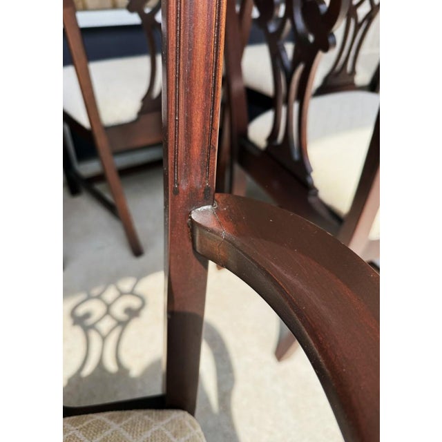 Late 20th Century Set of 6 Mahogany Chippendale-Style Dining Chairs For Sale - Image 14 of 16