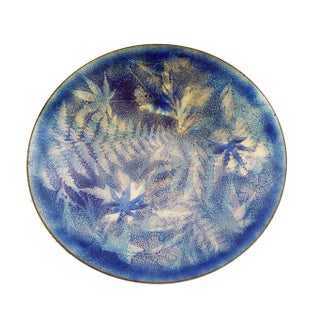 Vintage Modernist Maple Leaf Enamel Plate For Sale