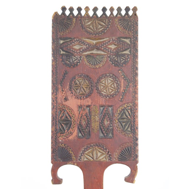 Our Folk Art Weavers Distaff is richly carved and painted. Special attention to colors details and folk traditions. These...