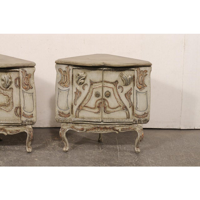 Italian Antique Corner Cabinets, a Near Pair For Sale - Image 10 of 13