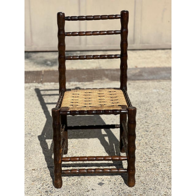 Turned Wood Spool Chairs attributed to Charles Dudouyt, 1940s, Set of 4 For Sale - Image 4 of 11