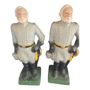 Painted Cast Iron Bookend/Doorstep Civil War Figure of General Ribert E LeeOf