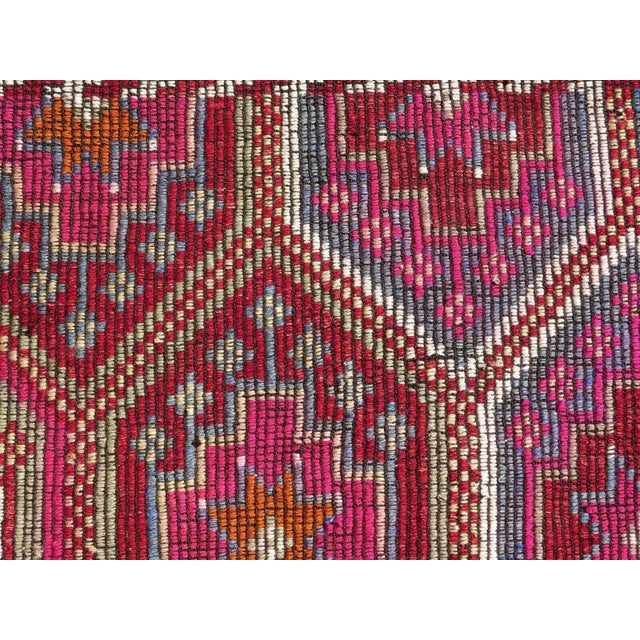 1960s Vintage Tribal Embroidered Kilim Rug -70"x116" For Sale - Image 9 of 13