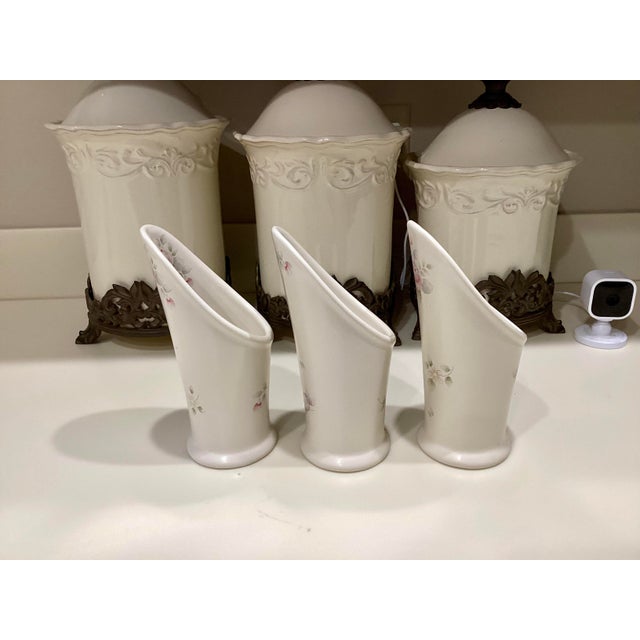 1980s Rare Pfaltzgraff Tea Rose Flatware Caddy Silverware Utensil Holder With Stand. Harder to Find Caddy. For Sale - Image 10 of 11