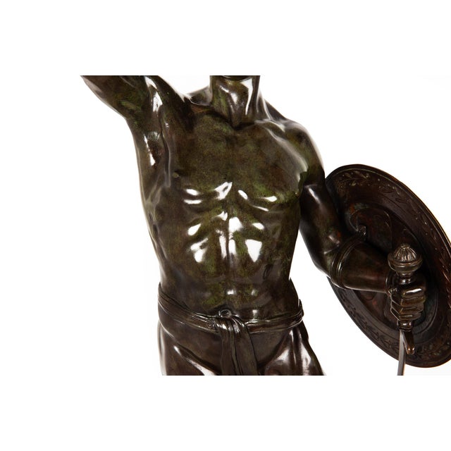 Brown German School Bronze Sculpture of Victorious Achilles Circa 1900 For Sale - Image 8 of 18