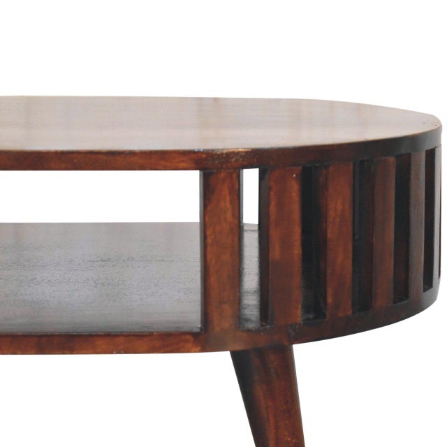 Walnut-Finish Mango Wood Japanese-Inspired Coffee Table For Sale In Philadelphia - Image 6 of 7