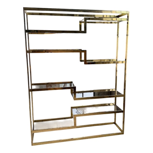 Regency Style Brass Shelf from Belgo Chrom, 1970s For Sale