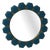 Art Deco Wall Mirror in Murano Blue Glass and Brass, 2000 For Sale