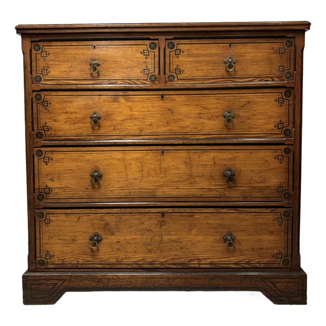 Antique Irish Pine Chest of Drawers For Sale