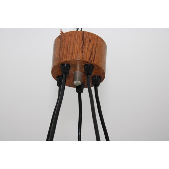 Art Deco Rosewood and Glass Chandelier, 1930s For Sale - Image 10 of 14