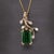 Contemporary 3.4cts Chrome Tourmaline Pendant With Natural Diamond Accents: 14k Solid Gold For Sale - Image 3 of 7