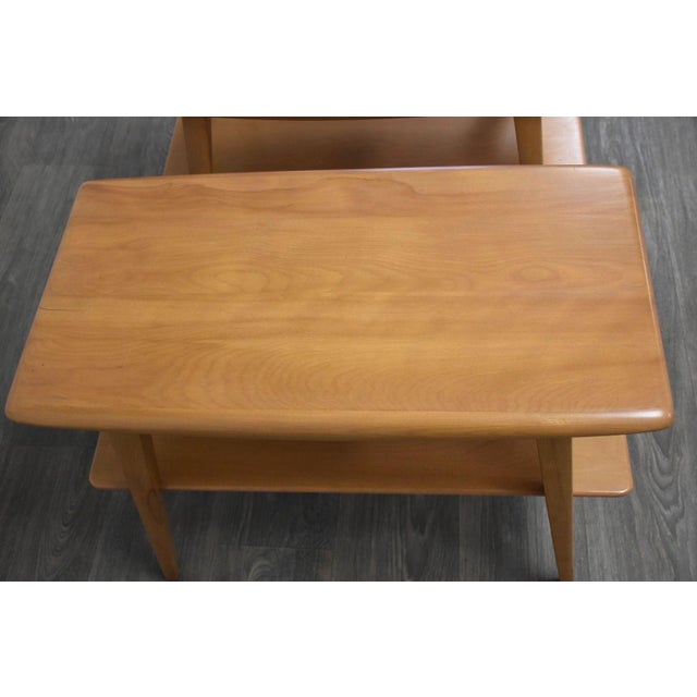 Mid-Century Modern 1960s Heywood Wakefield Birch End Tables - a Pair For Sale - Image 3 of 7