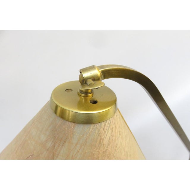 Vintage Table Lamp in Brass with Lampshade in Fiberglass, 1960s For Sale - Image 17 of 18