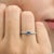 Blue Natural 0.25 cts blue sapphire heart & 0.14 cts diamond ring in 18k gold For Sale - Image 8 of 18