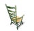 Vintage High Back Ladder Chair in Green Wood with Rush Seat For Sale - Image 9 of 15