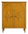 Vintage Mustard Lacquer Cabinet With Architectural Appliqué Doors For Sale