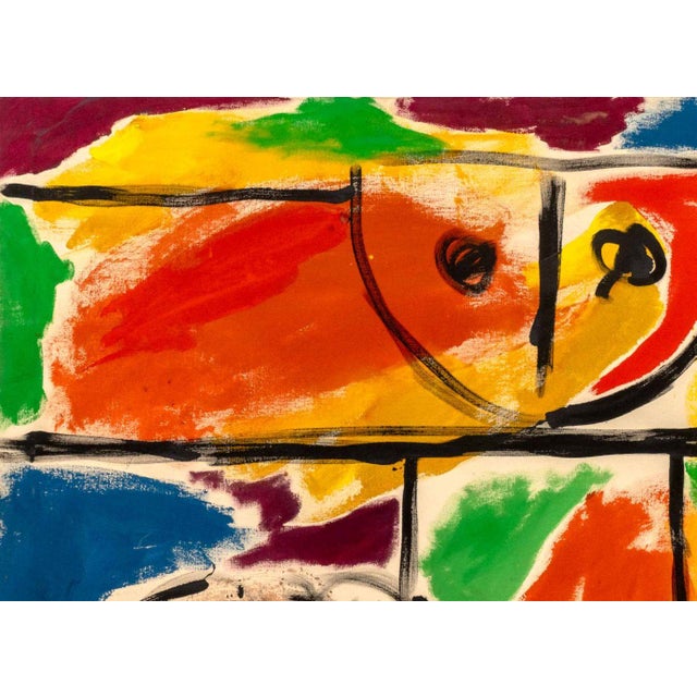 Abstract Walter Gaudnek Abstract Figures Oil on Canvas For Sale - Image 3 of 7
