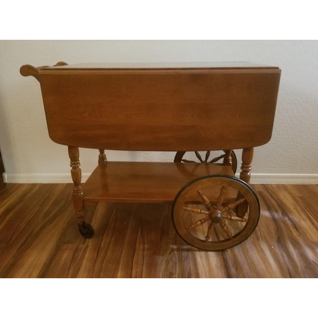 20th Century Ethan Allen Solid Maple Tea Cart Chairish
