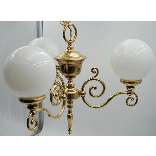 Antiques of London Vintage Art Deco Style Three-Arm Ceiling Chandelier A beautiful vintage Art Deco style ceiling...