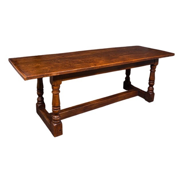 Antique Farmhouse Table, English, Elm, Country Kitchen, Dining, Victorian, 1880 For Sale
