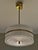 Swedish Glass Pendant Light with decorative Brass Outer Band, design by Swedish Orrefors. 1960s. Great vintage condition,...