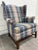 Late 20th Century Vintage Wingback Plaid Upholstered Armchair For Sale - Image 5 of 11