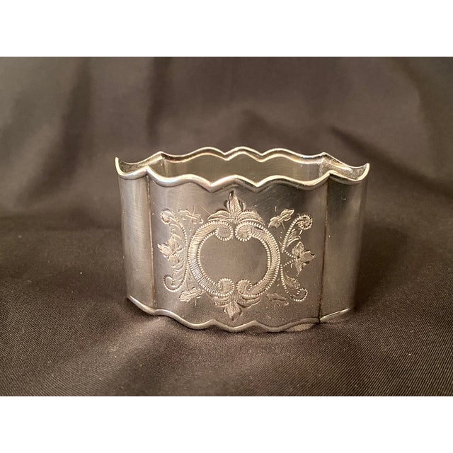 Mid 20th Century Ostfriesen Silver Plate Scalloped Ornate Napkin Ring Mint Condition For Sale - Image 11 of 11