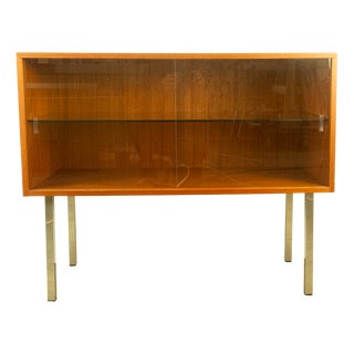 Showcase with Sliding Doors in Teak, 1970s For Sale