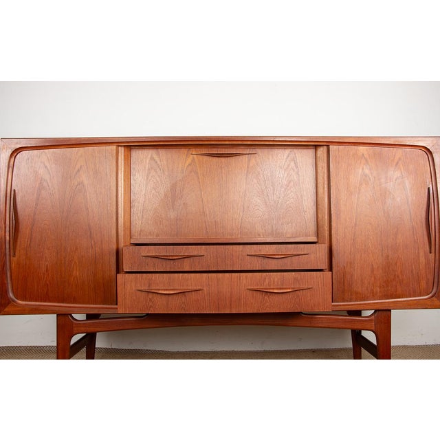 Wood Danish Highboard in Teak by Ærthoj Jensen and Mølholm Herning, 1960s For Sale - Image 7 of 18